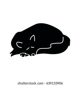 Black Fox silhouette on white background, vector