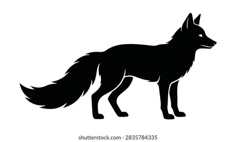 Black fox silhouette vector