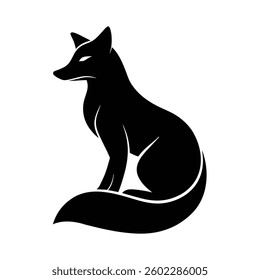 Black Fox Silhouette Vector illustration.
