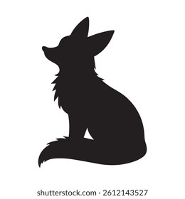 black Fox vector icon silhouette