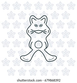 Black fox, vector illustration