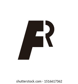 the black FR simple logo design
