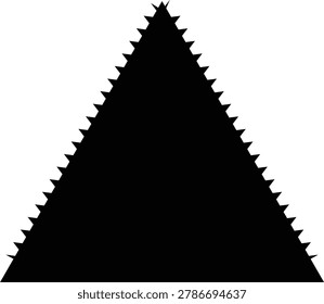 Black fractal triangle pattern with jagged edges and symmetrical