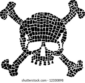 black fractured skull