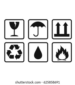 Black fragile symbol vector