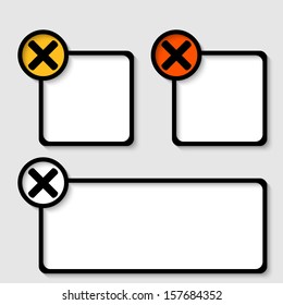 black frame for any text with ban mark