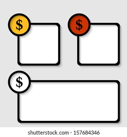 black frame for any text with dollar sign