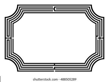 Black frame arranged as four-lane maze providing horizontal copy space with inverted rounded corners.