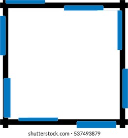 Black frame with blue decoration