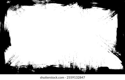 black frame border brush painting grunge graphic slash splatter