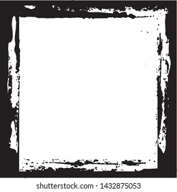 Black frame with brush stroke on white background