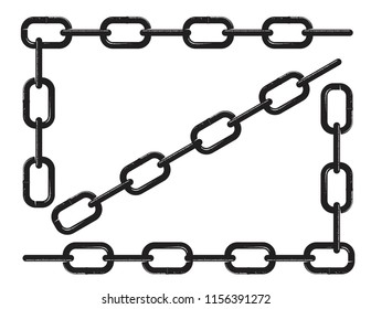 black frame of chains vector illustration