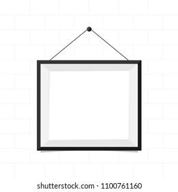 Black frame design in flat style for interior