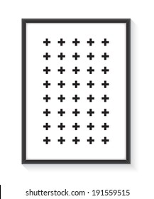 Black frame with design and text