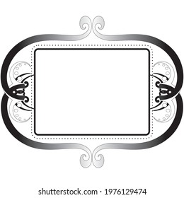black frame element with abstract shape in line