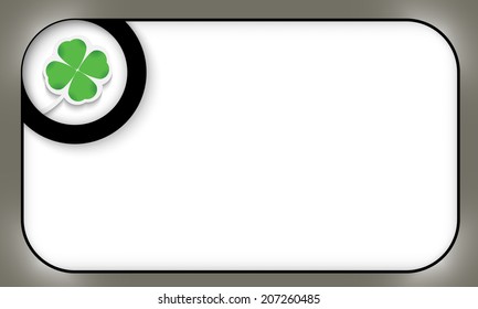 black frame for entering text with cloverleaf
