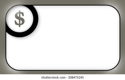 black frame for entering text with dollar symbol