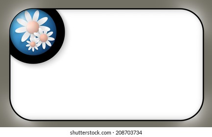 black frame for entering text with flowers