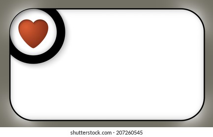 black frame for entering text with heart