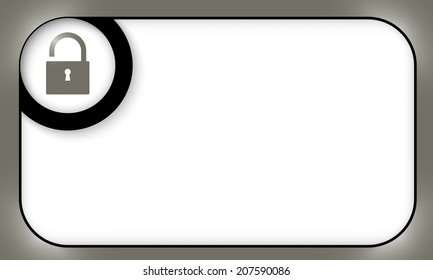 black frame for entering text with padlock
