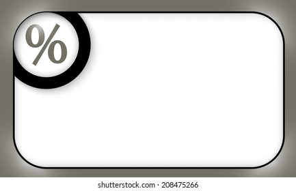 black frame for entering text with percent symbol