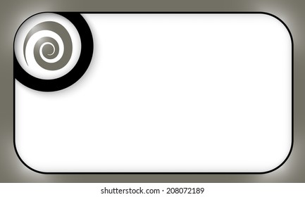 black frame for entering text with spiral