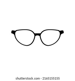 Black frame of eye glasses design vector