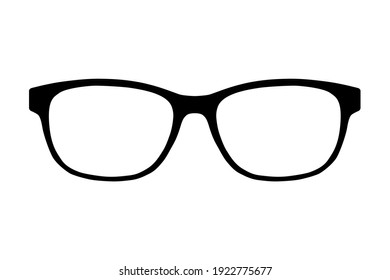 Black frame eyeglasses isolated on white background