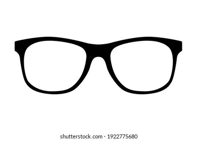 Black Frame Eyeglasses Isolated On White Background