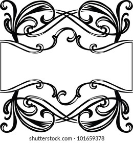 black frame with filigree ornament Art Nouveau