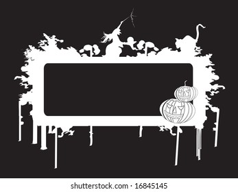 black frame with halloween background, wallpaper