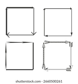 Black frame icon. Plain border symbol. Simple square shape. Vector flat design.