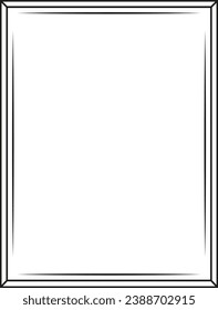 Black frame isolated on white. Vector frame for text, certificate, pictures, diploma	