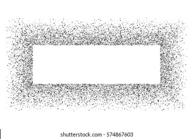 Black frame isolated on white background. Silver explosion of confetti. Flat design element. Vector illustration,eps 10
