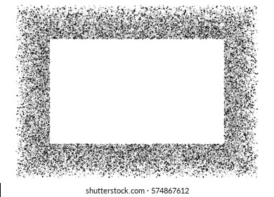 Black frame isolated on white background. Silver explosion of confetti. Flat design element. Vector illustration,eps 10
