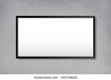 Black frame mockup on a wall vector