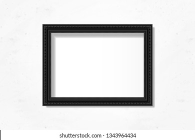 Black frame mockup on a wall vector