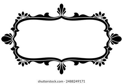 Cadre noir pour le nom tag Vintage ligne motif de cadre de prière pour la décoration.