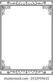 Black frame for name tag Vintage line prayer frame pattern for decoration.