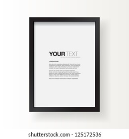 Black frame on a wall vector background design for your content