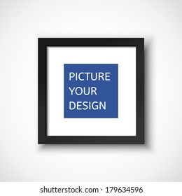 Black frame on the wall for your design.