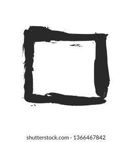 The black frame on a white background. Smear of texture brush.