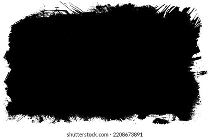 Black frame on white background. Grunge style