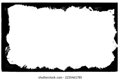 Schwarzer Rahmen auf weißem Hintergrund. Grunge-Stil