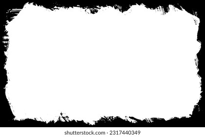 Black frame on white background. Grunge style