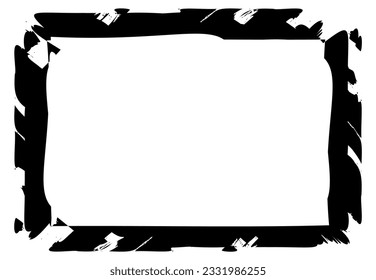 Black frame on a white background in grunge style