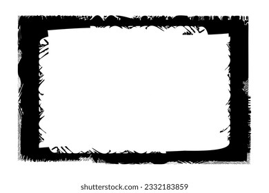 Black frame on a white background in grunge style