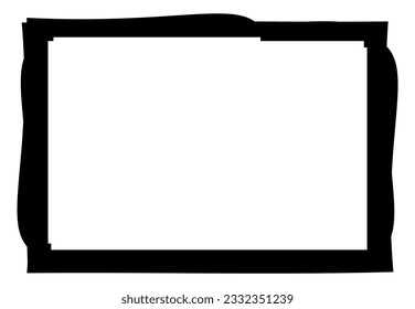 Black frame on a white background in grunge style