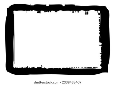 Black frame on a white background in grunge style