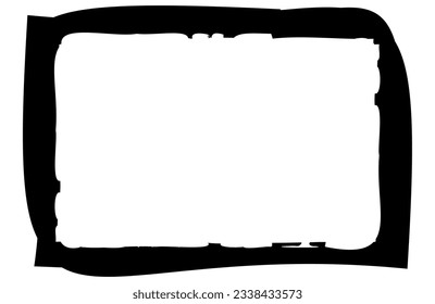 Black frame on a white background in grunge style